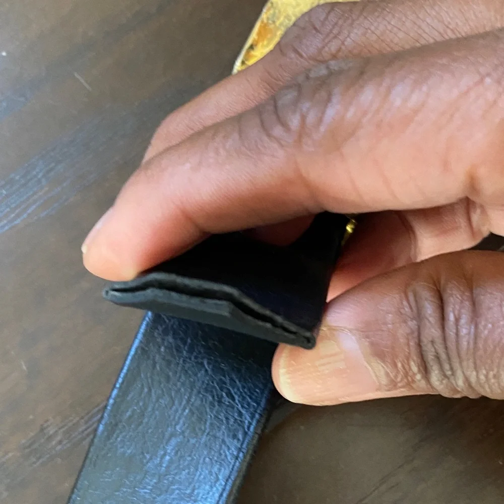 Elegant Gold Leaf Black Belt